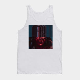 MELTING Weirdcore Glitch Art Portrait Tank Top